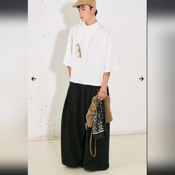 REDONE byTHE IDIOT Best Selling Pleated Eyelet Trousers Black Nwt Sz Large Men's - Picture 3 of 10